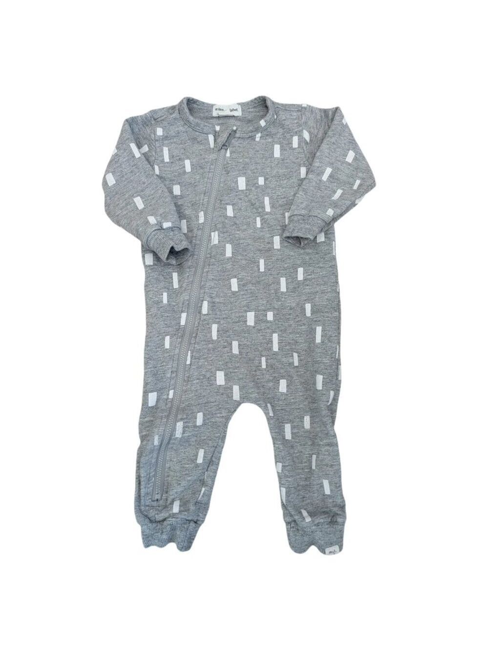 Miles the Label Grey Playsuit with White Print 9m
